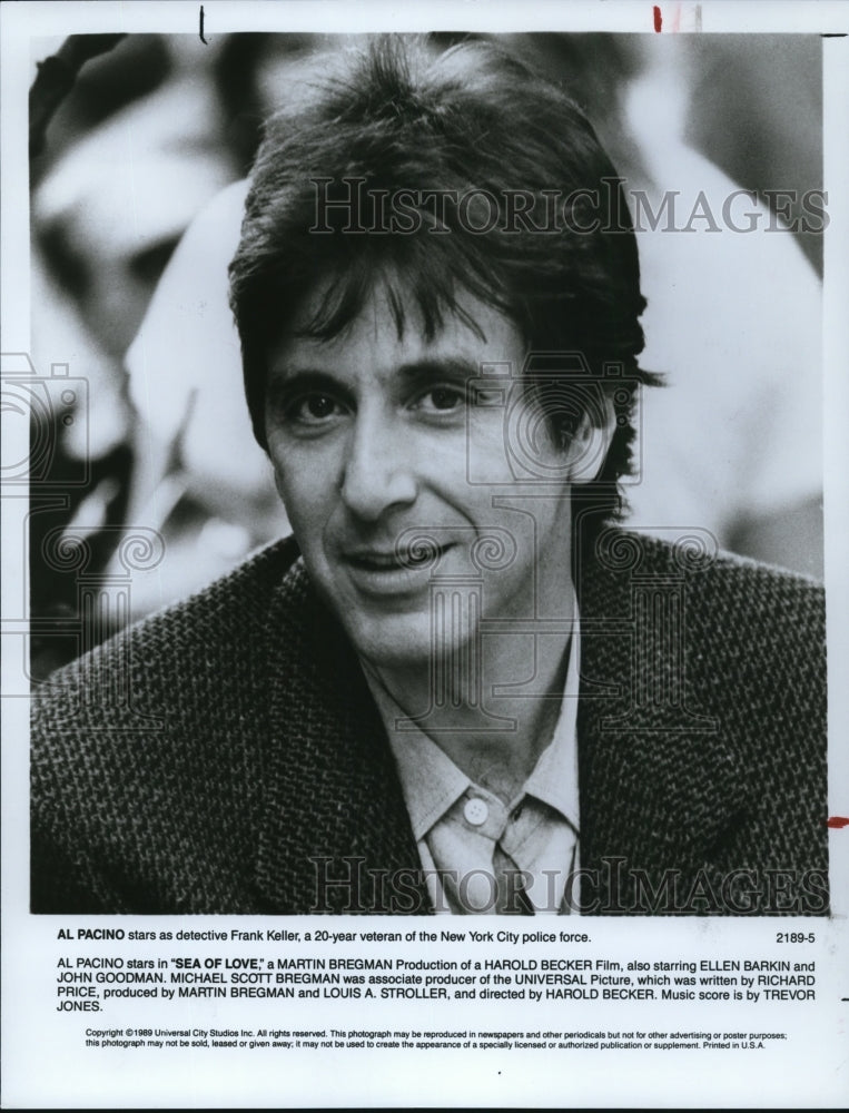 1989 Press Photo Al Pacino in Sea Of Love - cvp50187- Historic Images