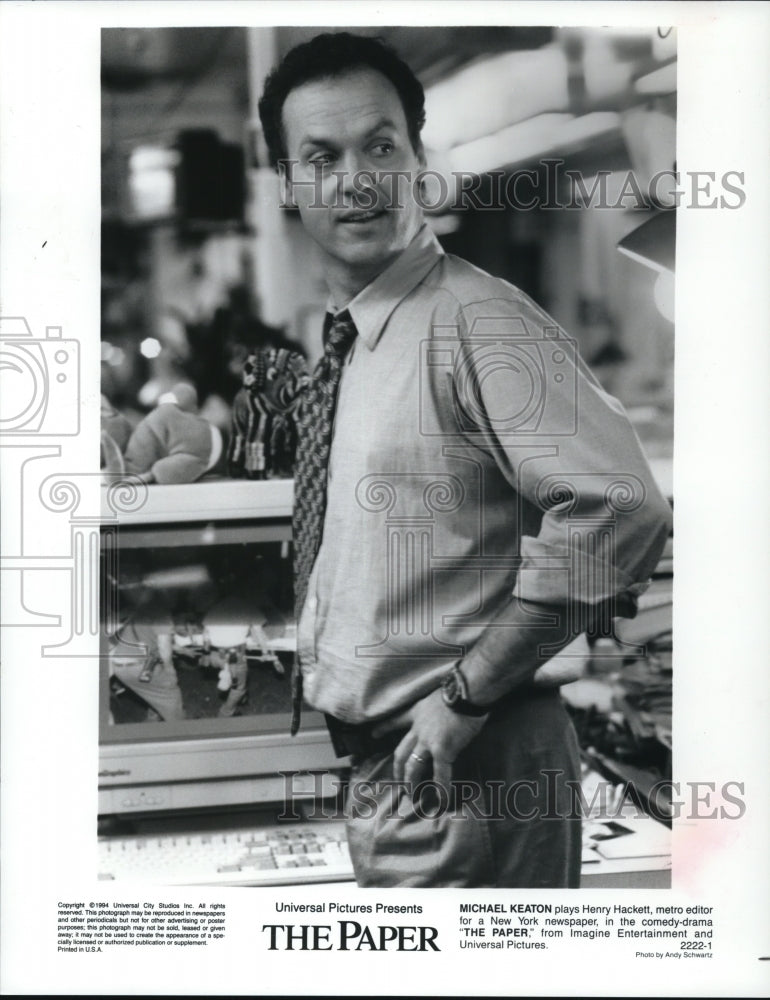 1994 Press Photo Michael Keaton stars as Henry Hackett in The Paper - cvp50444- Historic Images