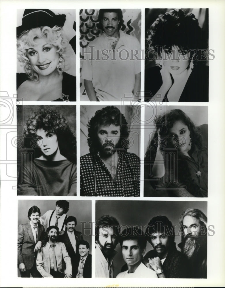 1986 Press Photo Dolly Parton, Lionel Richie of 20th Annual Country Music Awards- Historic Images