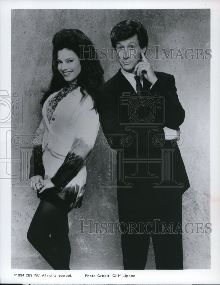 1994 Press Photo Fran Drescher and Charles Shaugnessy star in The Nanny- Historic Images