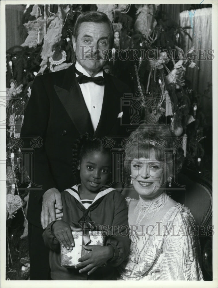1987 Press Photo Keshia Knight Pulliam William Daniels "The Cosby Show"- Historic Images