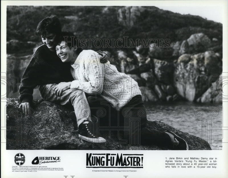 Load image into Gallery viewer, 1989 Press Photo Jane Birkin and Mathieu Demy star in Kung Fu Master - cvp51570
