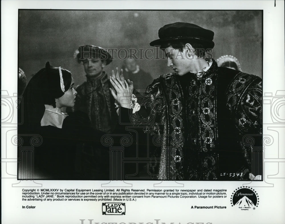 1985 Press Photo Helena Bonham Carter and Cary Elwes star in Lady Jane- Historic Images