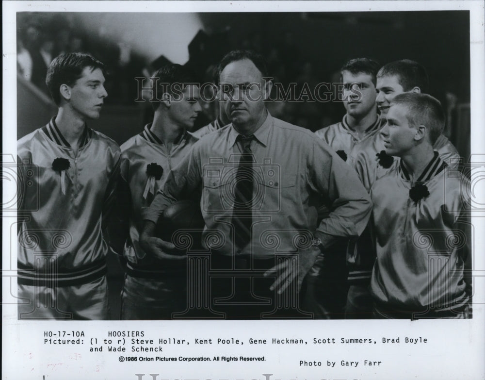 1987 Press Photo Steve Hollar Kent Poole Gene Hackman Scott Summers Brad Boyle- Historic Images