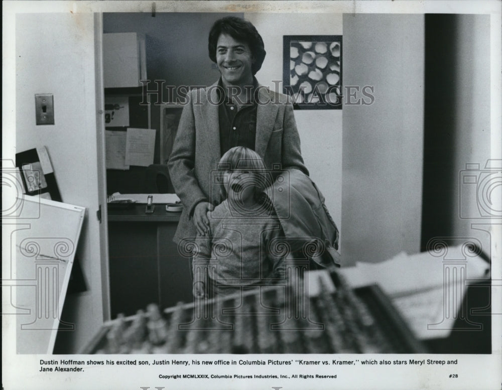 1980 Press Photo Dustin Hoffman and Justin Henry star in Kramer vs. Kramer- Historic Images