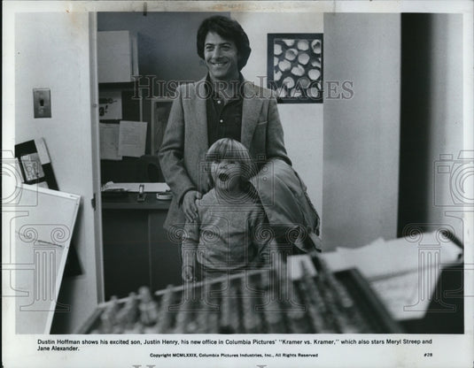 1980 Press Photo Dustin Hoffman and Justin Henry star in Kramer vs. Kramer- Historic Images