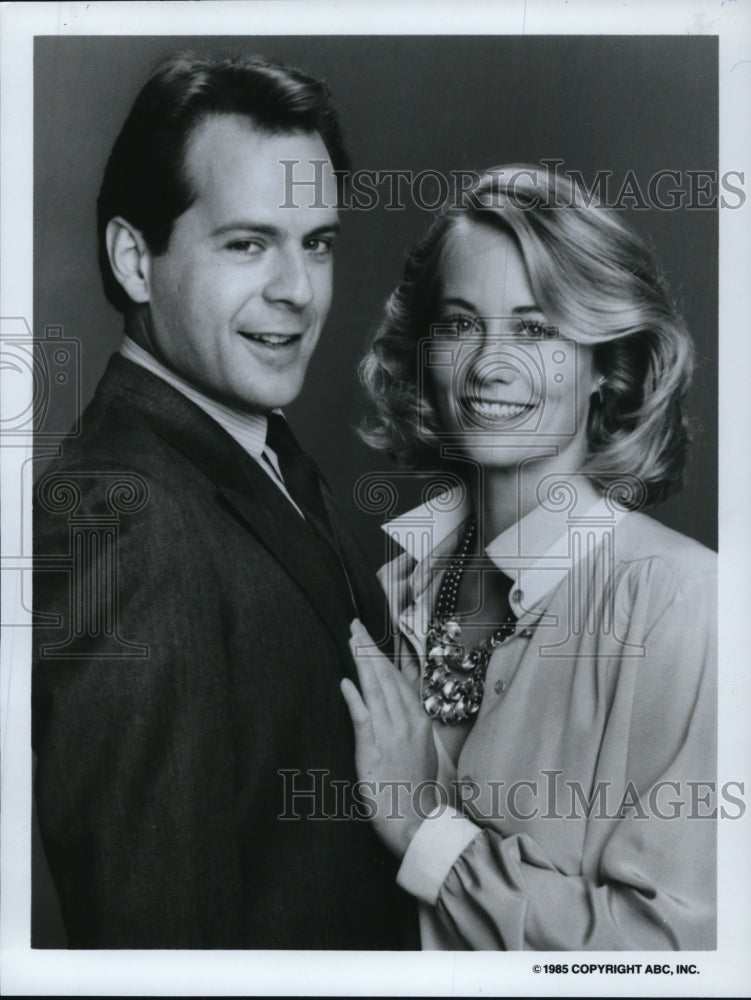 1985 Press Photo Cybill Shepherd and Bruce Willis in Moonlighting - cvp51798- Historic Images