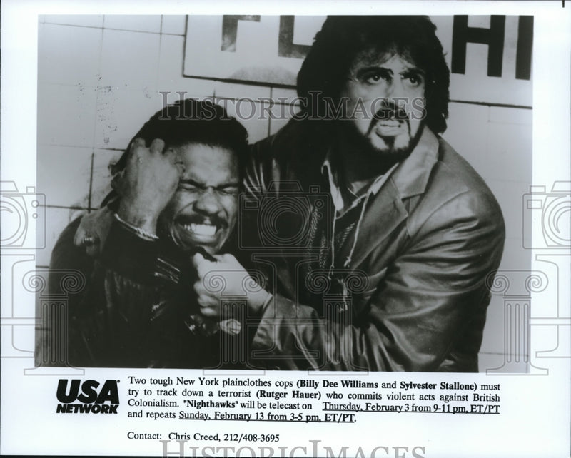 Load image into Gallery viewer, 1994 Press Photo Billy Dee Williams Sylvester Stallone star in Nighthawks
