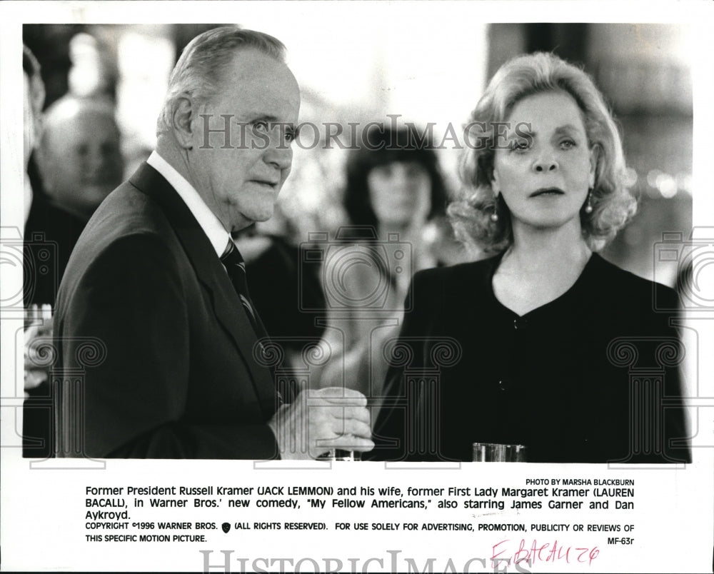 1996 Press Photo My Fellow American Jack Lemmon Lauren Bacal - cvp52227- Historic Images