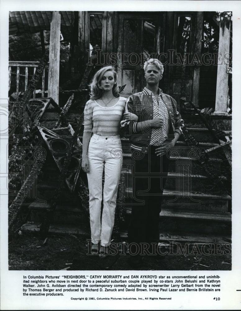 1981 Press Photo Cathy Moriarty and Dan Aykroyd star in Neighbors - cvp52340- Historic Images