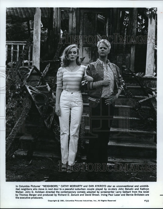 1981 Press Photo Cathy Moriarty and Dan Aykroyd star in Neighbors - cvp52340- Historic Images