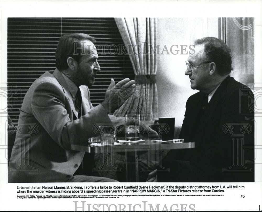 1990 Press Photo James B. Sikking Gene Hackman star in Narrow Margin - cvp52457