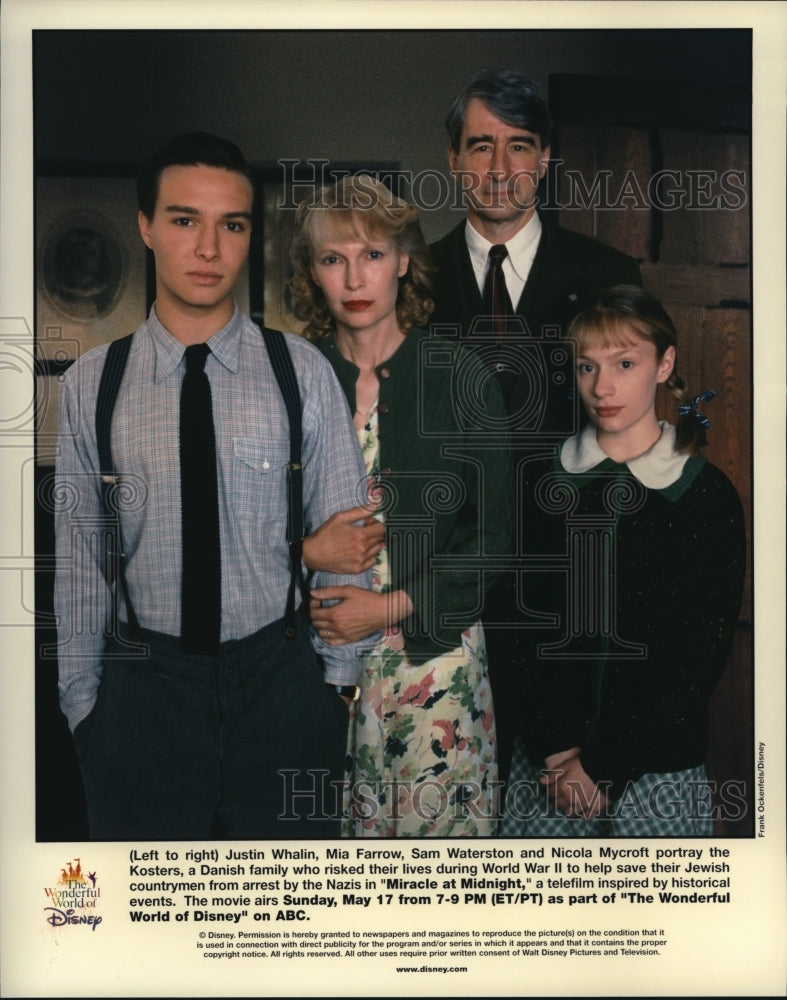 Undated Press Photo Justin Whalen Mia Farrow Sam Waterston and Nicola Mycroft- Historic Images