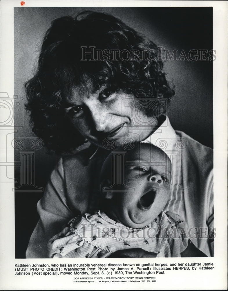 1980 Press Photo Kathleen Johnston &amp; Daughter Jamie- Historic Images