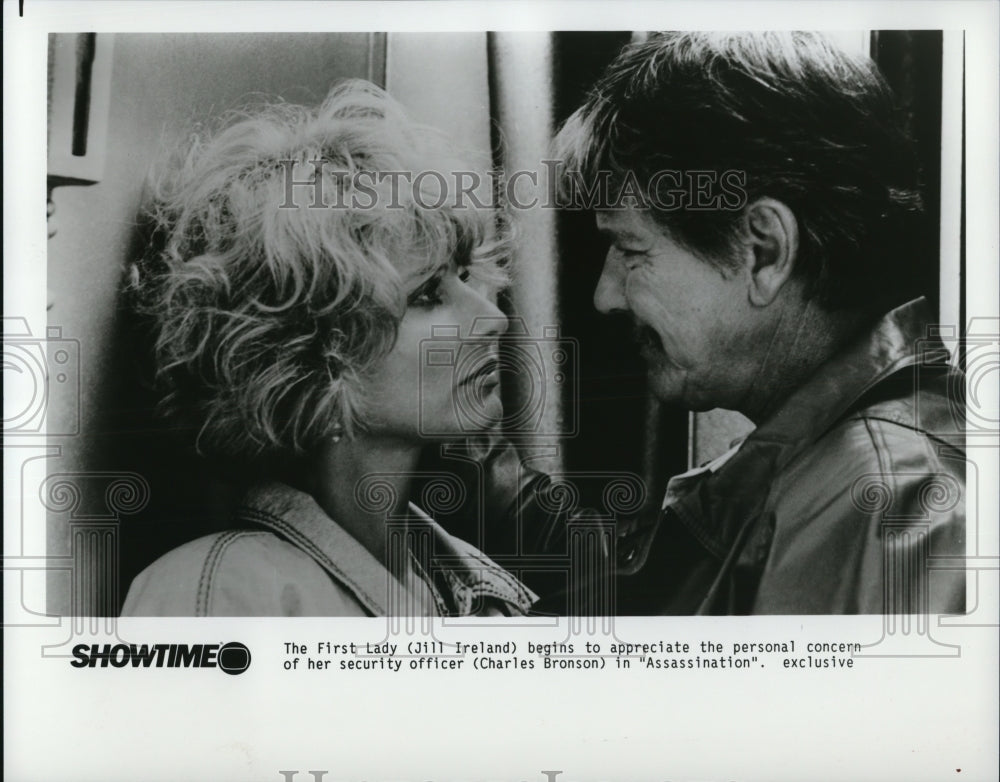 1987 Press Photo Charles Bronson Jill Ireland in Assassination - cvp53629- Historic Images