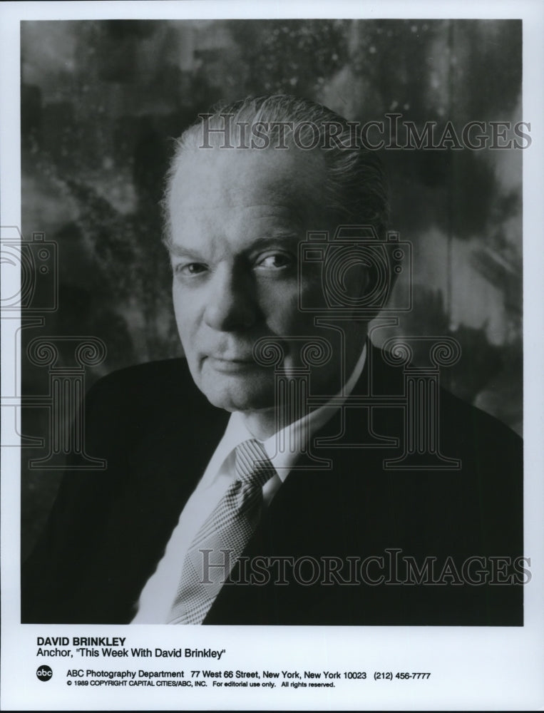 1989 Press Photo David Brinkley Anchor on This Week with David Brinkley ABC- Historic Images
