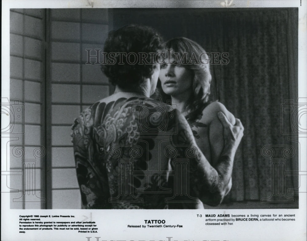 1981 Press Photo Tattoo with Maud Adams Bruce Dern - cvp54243- Historic Images