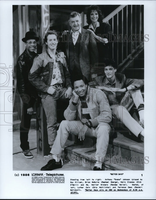 1986 Press Photo Guy Killum Raphael Sbarge Dick O'Neill and Randee Heller- Historic Images