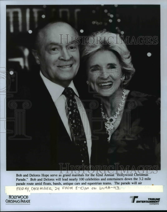 Press Photo Bob and Dolores Hope serve as grand marshals for the 62nd Annual- Historic Images