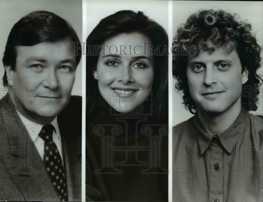 1987 Press Photo Steve Kroft Meredith Vieira Bob Sirott West 57th - cvp55592- Historic Images