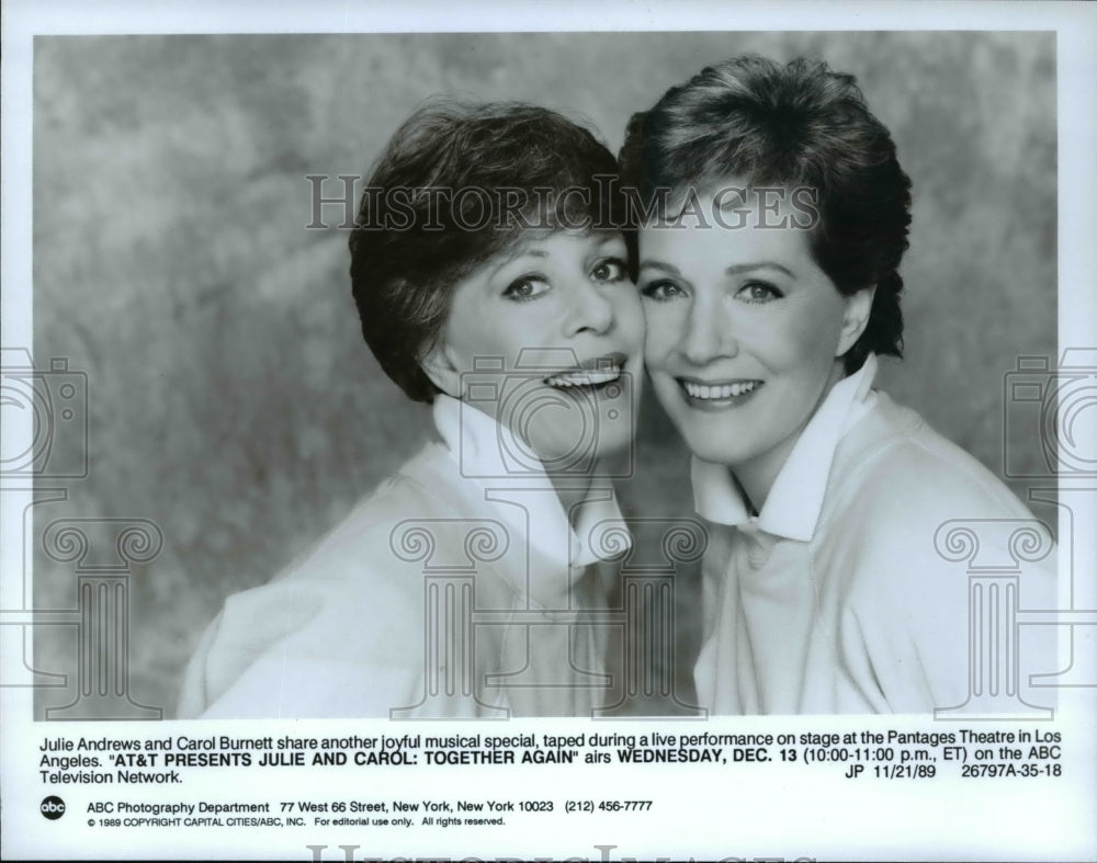 1989 Press Photo AT&T Presents Julie and Carol: Together Again - cvp55714- Historic Images