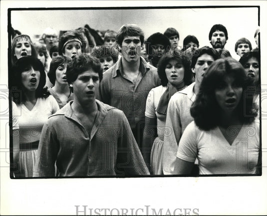 1982 Press Photo Up With People Warming Up Before A Show - cvp56398- Historic Images