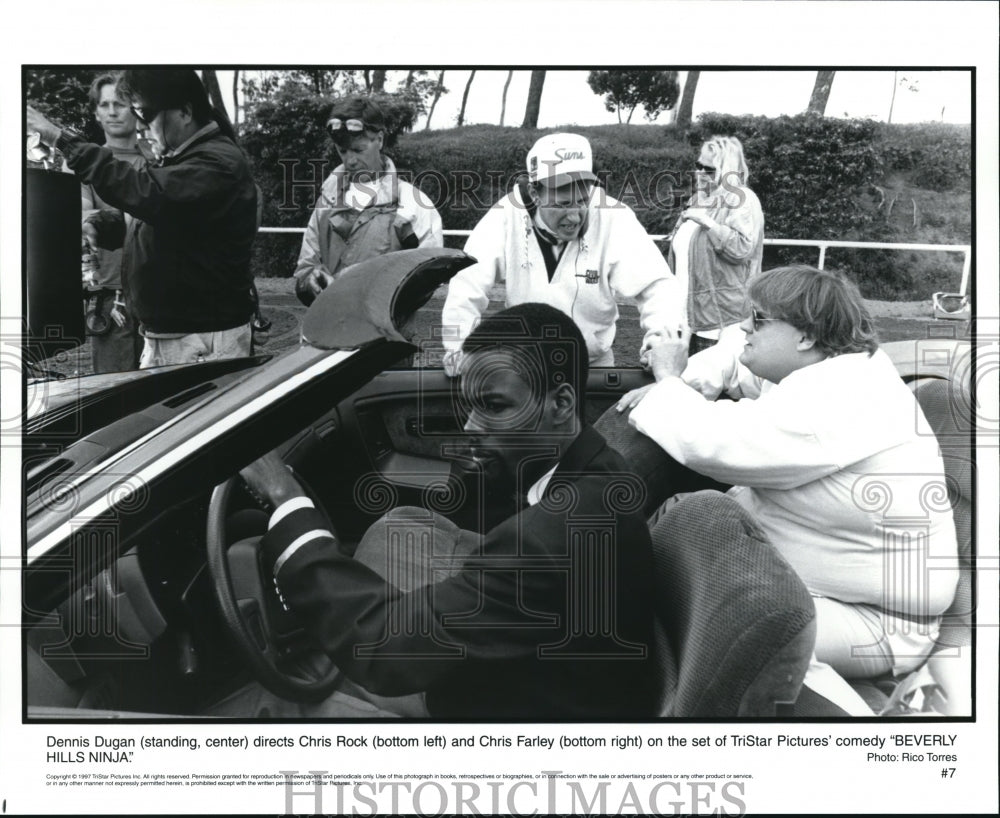 1987 Press Photo Director D. Dugan Chris Rock Chris Farley Beverly Hills Ninja- Historic Images