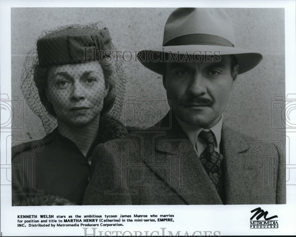 1985 Press Photo Kenneth Welsh and Martha Henry star in Empire Inc - cvp56572- Historic Images