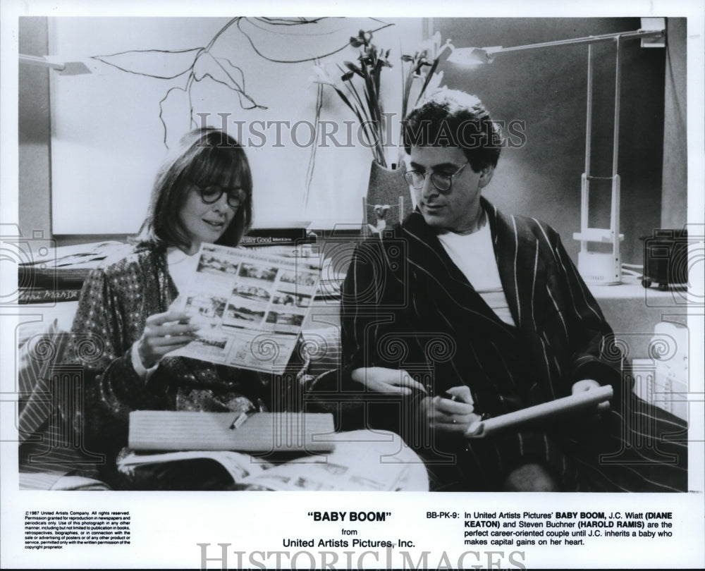 1987 Press Photo Diane Keaton and Harold Ramis star in Baby Boom - cvp56641- Historic Images