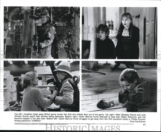 1995 Press Photo B. Pierce, K. Dunst, R. Williams, B.Hunt & J. Jyde in Jumanji- Historic Images