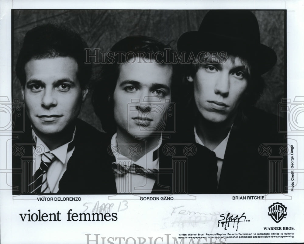 1986 Press Photo Violent Femmes - cvp56801- Historic Images
