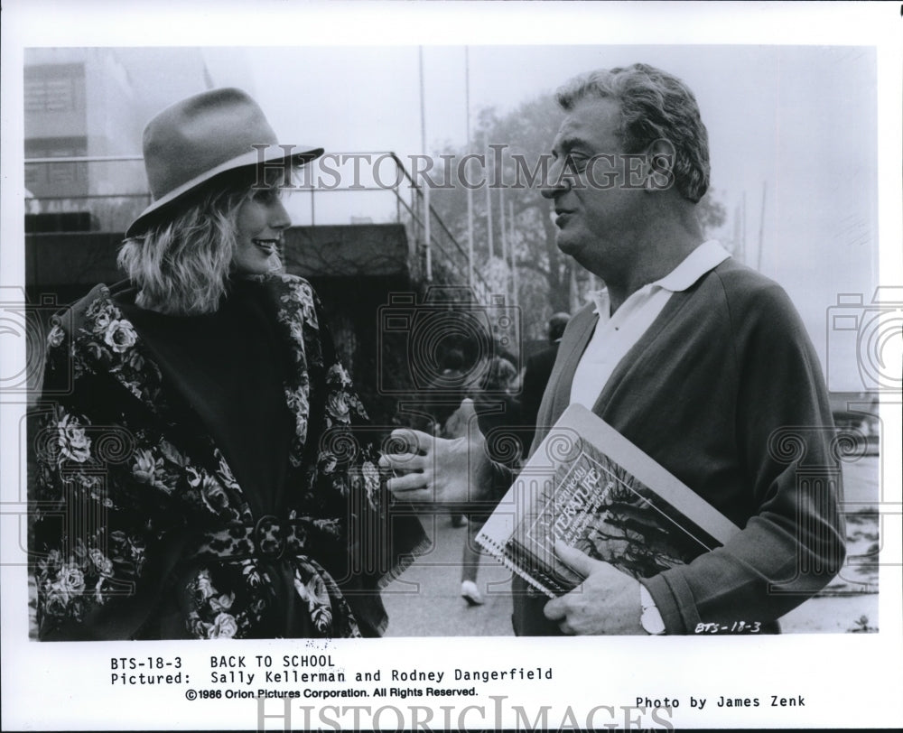 1986 Press Photo Sally Kellerman &amp; Rodney Dangerfield in Back to School- Historic Images