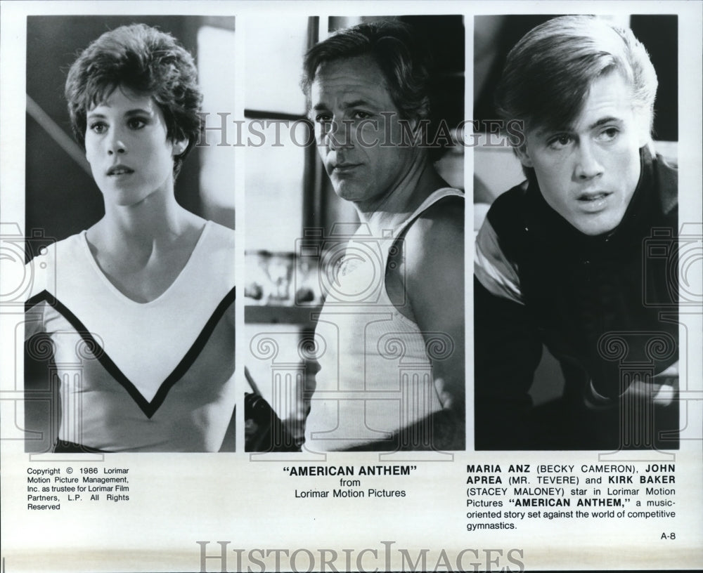 1986 Press Photo American Anthem Maria Anz JOhn Aprea Kirk Baker - cvp56925- Historic Images