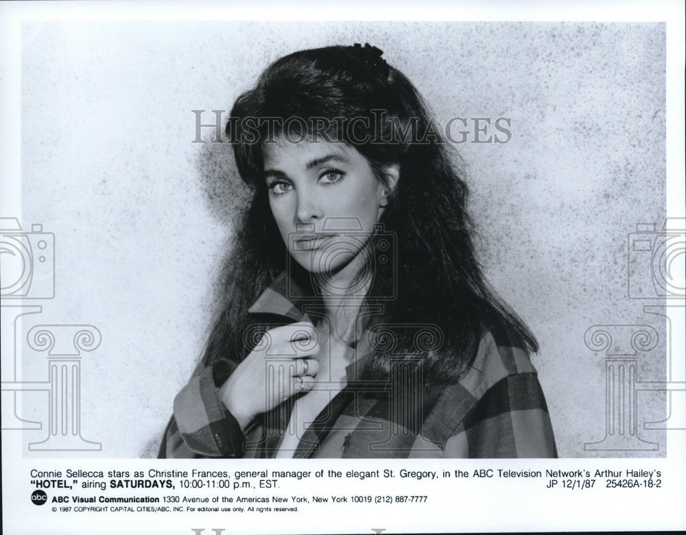 1987 Press Photo Connie Sellecca stars as Christine Frances in Hotel - cvp57637- Historic Images
