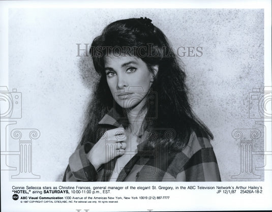 1987 Press Photo Connie Sellecca stars as Christine Frances in Hotel - cvp57637- Historic Images