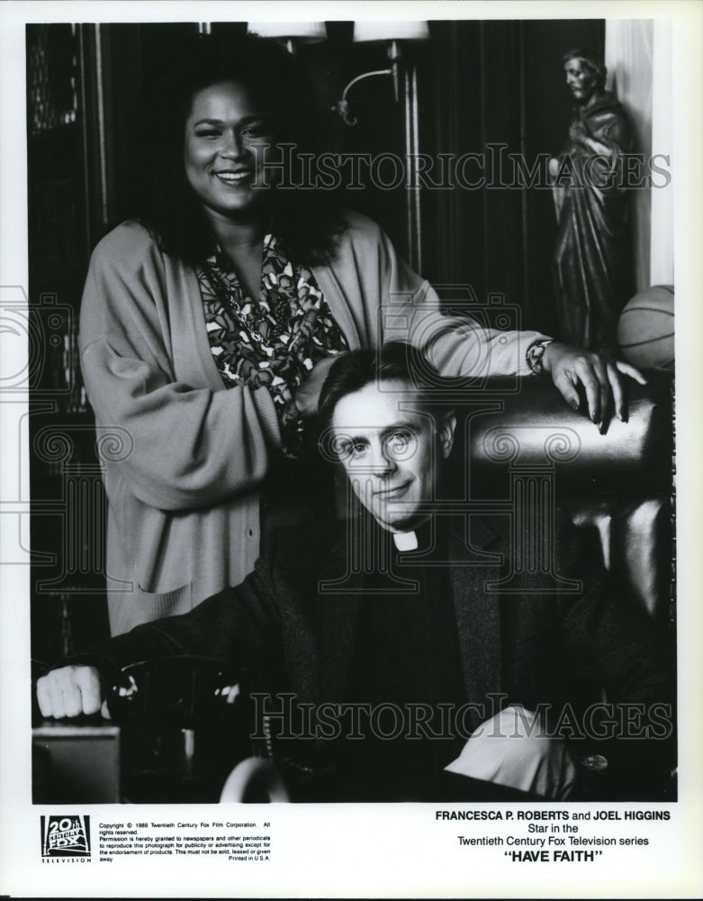 1989 Press Photo Francesca P. Roberts &amp; Joel Higgins in Have Faith - cvp57809- Historic Images