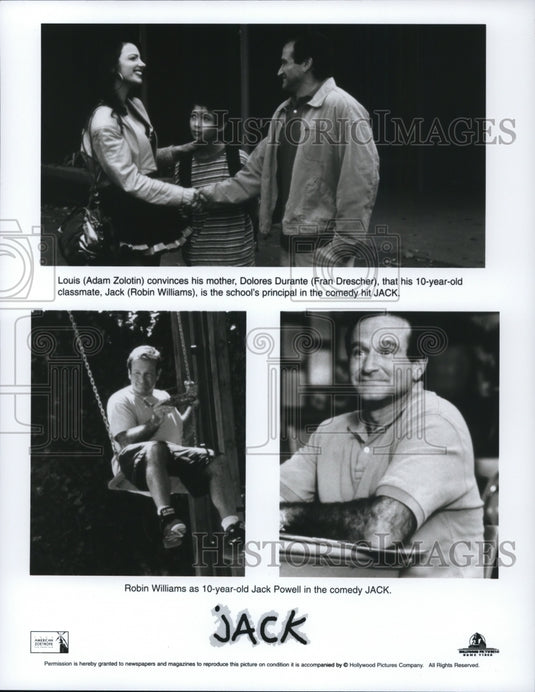 Press Photo Adam Zolotin Fran Drescher Robin Williams In Jack- Historic Images