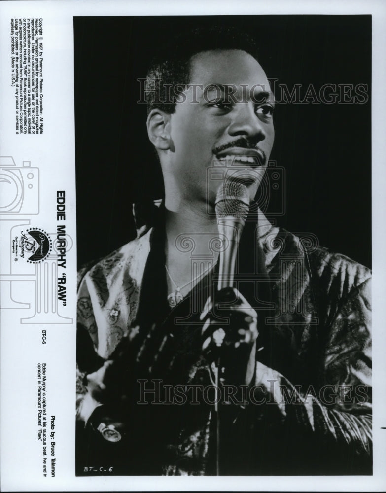 1988 Press Photo Eddie Murphy stars in Eddie Murphy Raw comedy - cvp58414- Historic Images