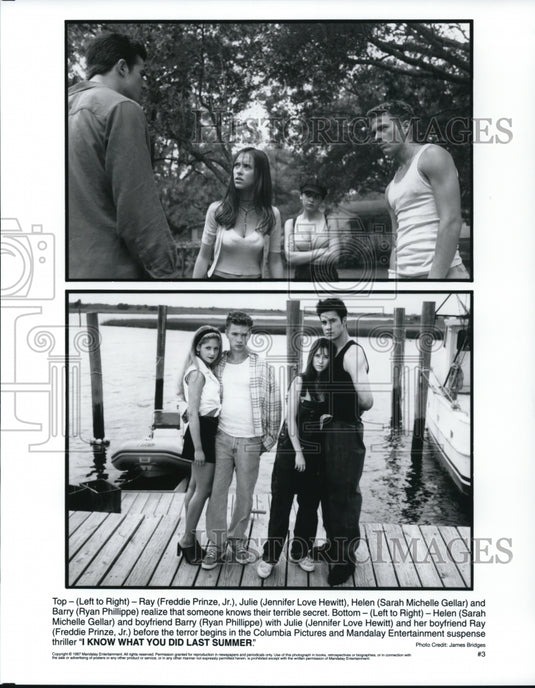 1997 Press Photo Sarah Michelle Gellar Freddie Prinze Jr. Jennifer Love Hewitt- Historic Images