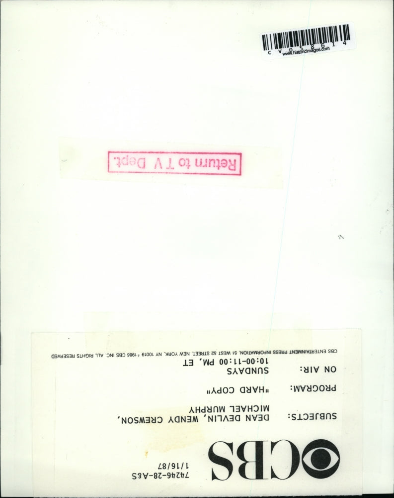 1987 Press Photo Dean Delvin Wendy Crewson Michael Murphy Hard Copy - cvp58614