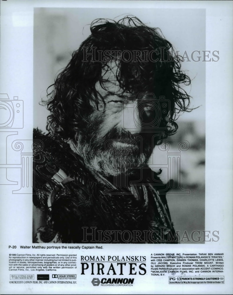 1986 Press Photo Walter Matthau stars in Roman Polanski's Pirates - cvp59141- Historic Images