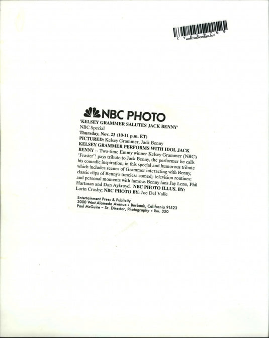 Press Photo Kelsey Grammer Salutes Jack Benny' NBC Special - cvp59769