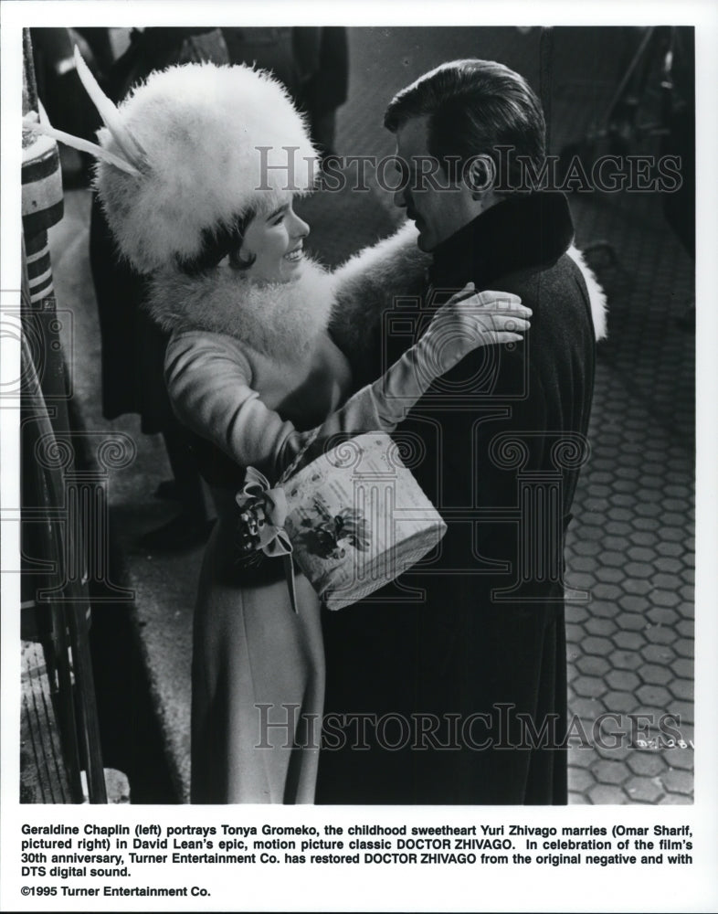 1995 Press Photo Geraldine Chaplin and Omar Sharif in Doctor Zhivago 1965- Historic Images