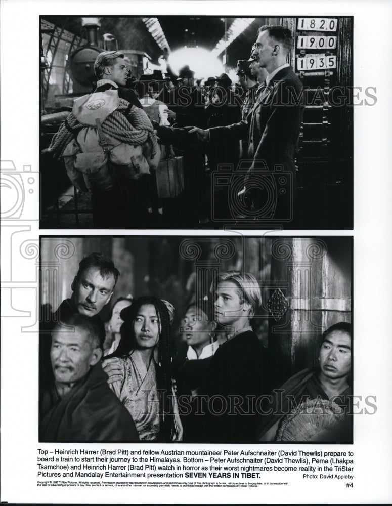 1997 Press Photo Brad Pitt, David Thewlis in Seven Years in Tibet - cvp61361- Historic Images