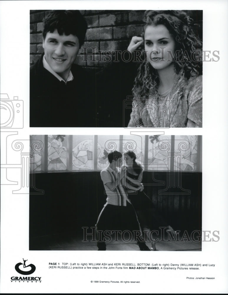 1999 Press Photo William Ash and Keri Russell star in Mad About Mambo- Historic Images