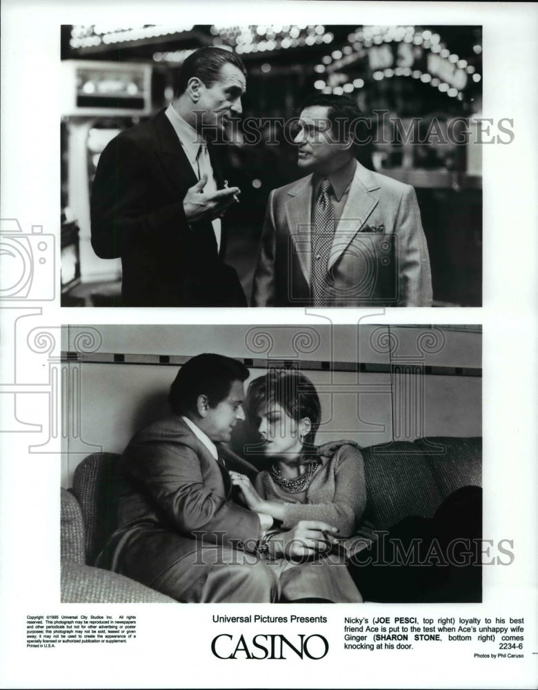 1995 Press Photo Joe Pesci & Sharon Stone in Casino - cvp62057