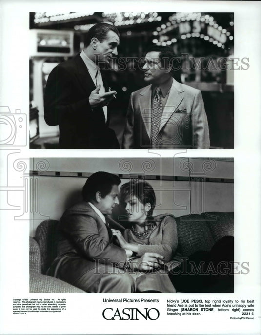 1995 Press Photo Joe Pesci & Sharon Stone in Casino - cvp62057