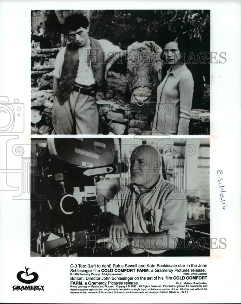 1996 Press Photo Rufus Sewell Kate Beckinsale and John Schlesinger director