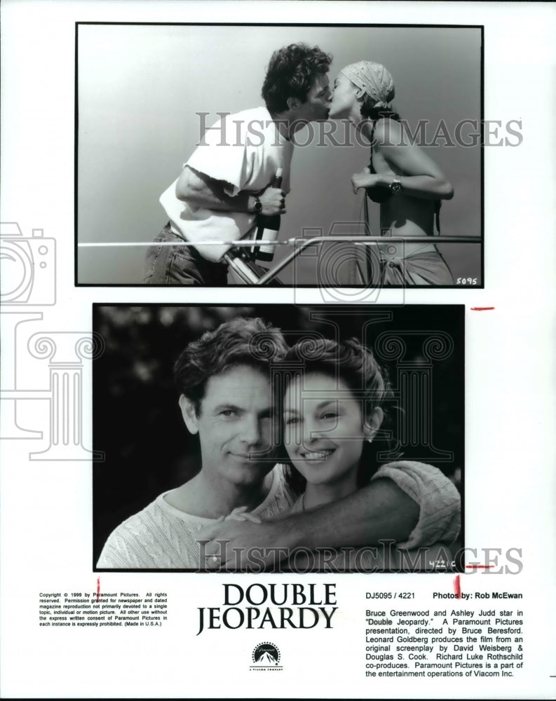 1999 Press Photo Bruce Greenwood &amp; Ashley Judd in Double Jeopardy - cvp62522- Historic Images