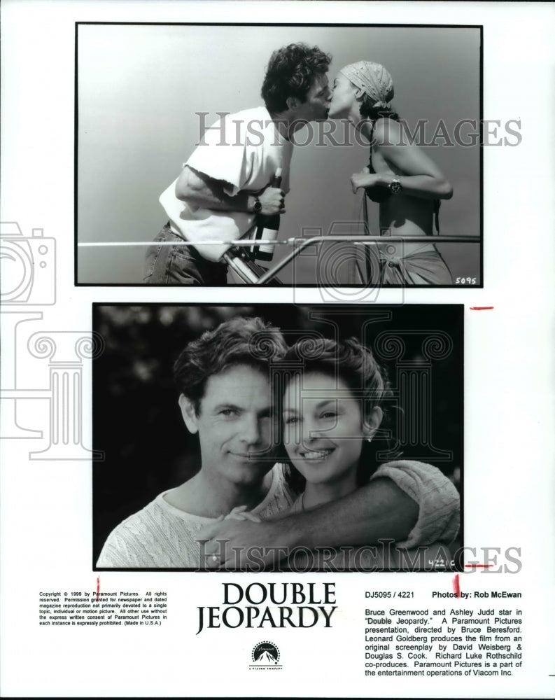 1999 Press Photo Bruce Greenwood & Ashley Judd in Double Jeopardy - cvp62522- Historic Images